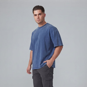 Camiseta Holgada de Algodón 100% para Hombre con Lavado Ácido Estilo Urbano, Cuello Redondo, Manga Corta, Vintage - Product Image 5