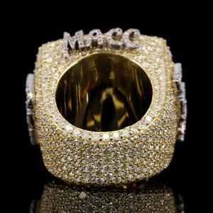 Hip Hop 925 Sterling Silver Hand Setting Iced Out Custom Name Champion Letter Moissanite <b>Ring</b> - Product Image 2