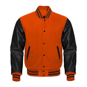 Veste universitaire en laine et cuir de la collection Signature avec finitions et détails haut de gamme, service OEM disponible - Product Image 2