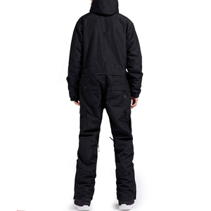 Combinaison de ski imperméable pour femme, noire, 10 000 mm, avec capuche, isolation synthétique, fermeture éclair, tenue de sport d'hiver pour l'extérieur - Product Image 3