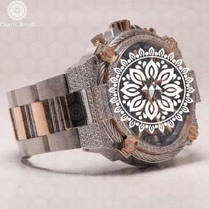 Montre de luxe Charm Jewells en acier inoxydable, cadran analogique 40 mm, chronographe, cristal saphir, mouvement mécanique automatique, mode masculine - Product Image 3