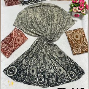 Écharpe en lin et coton à fleurs pour femmes Siya, avec tissu en toile, douce et agréable pour la peau, idéale pour l'hiver - Product Image 1