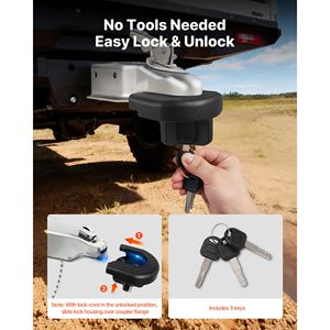Lucchetto Antifurto per Gancio Traino da 2 Pollici Ultra Resistente con 3 Chiavi Anti-Scasso Compatibile con Ganci di Traino - Product Image 6