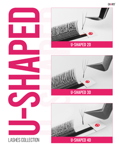 Charmlash Fournisseurs de cils en gros, cils pré-faits en forme de U, extensions de cils volumineuses, emballage écologique, épaisseur 0,07 - Product Image 2