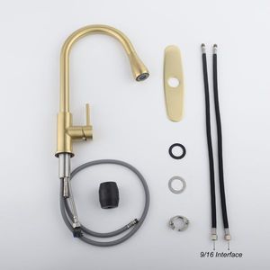Rubinetto Miscelatore da Cucina in Acciaio Inox 304 Lucidato e Ottone con Doccetta Estraibile - Product Image 4