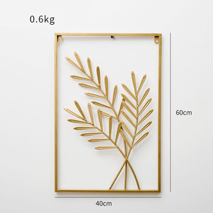 Modern Gold Metal Palm <b>Leaf</b> <b>Wall</b> Art <b>Decorative</b> Framed <b>Wall</b> Hanging Sculpture for Living Room Bedroom Home Interior <b>Decoration</b> - Product Image 6