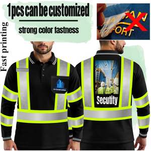 เสื้อโปโลแขนยาวสะท้อนแสงสำหรับทำงาน ปรับแต่งโลโก้ได้ เสื้อความปลอดภัยมองเห็นได้ชัดเจน มีกระเป๋าสำหรับชุดทำงาน - Product Image 1