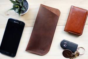Funda Protectora para Gafas de Sol de Cuero Genuino Cosida a Mano, Fabricante de Artículos de Cuero al por Mayor LGC-0007 - Product Image 2