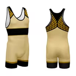 ชุดซิงเกิลเล็ตสำหรับนักมวยปล้ำแบบยูนิเซ็กซ์ OEM ระบายอากาศได้ดี แห้งเร็ว ติดกระดุมแบบ Snap ทรงเข้ารูป น้ำหนักเบา ผลิตจากผ้าสแปนเด็กซ์/โพลีเอสเตอร์ สำหรับผู้ใหญ่ - Product Image 4