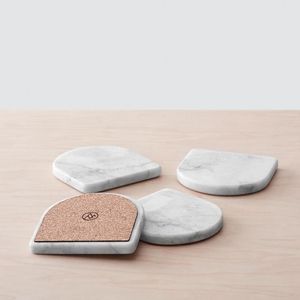 USA Warehouse Eco-Friendly Country Style 4pcs Wooden Coasters Set with Holder and Box Package 10mm Thick <b>Round</b> Design - Product Image 2