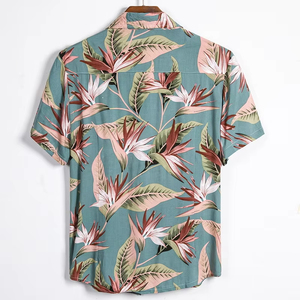 Chemise de style hawaïen personnalisée pour hommes, en rayonne et coton, à manches courtes - Product Image 2