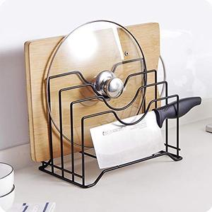 Étagère de rangement multi-niveaux pour cuisine, support pour casseroles, couvercles et ustensiles de cuisine, en métal, pour planches à découper - Product Image 2