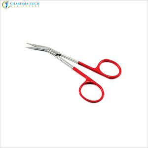 Tijeras Curvas Premium Iris de 11.5cm con Puntas Afiladas de Acero Inoxidable, Instrumentos Quirúrgicos Oftálmicos y Dentales para Microcirugía, con Certificación CE e ISO - Product Image 1