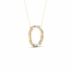 Pendentif cercle ouvert en diamant de laboratoire taille baguette en or 10K 14K 18K et argent 925 935 - Product Image 2