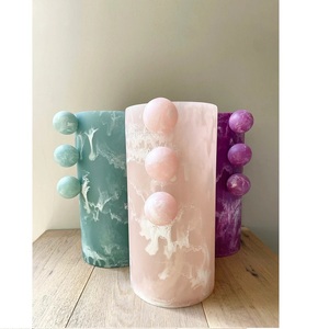 แจกันเรซิ่นสีน้ำเงินรักษ์โลก ลายเส้นยางขัดเงา ตกแต่งบ้าน ของตกแต่งผนัง DIY โปรโมชั่น สีสวยที่สุด ปรับแต่งได้ - Product Image 3