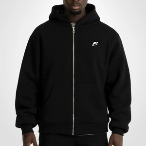 Sweat-shirts à capuche zippés pour hommes en molleton de coton épais 450 GSM, broderie personnalisée, style vintage, streetwear, fournisseur OEM en gros - Product Image 1