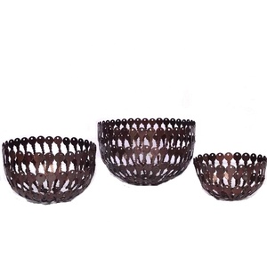 Nouvel arrivage de bol en métal à clé en fer finition laiton et cuivre antique bol à clé en métal moderne bol en métal décoratif au prix de gros - Product Image 1