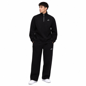 Survêtement personnalisé pour homme avec fermeture éclair quart de tour, en molleton épais, pantalon de survêtement à jambe large, ensemble deux pièces avec sweat à capuche, marque privée, fabricant en gros - Product Image 1