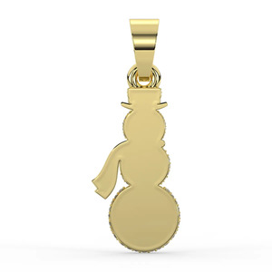 จี้รูปมนุษย์หิมะประดับเพชรโมอิสซาไนต์ทรงกลมแบบ Iced Out ทองคำ 14K สีเหลือง ประดับเพชรแบบ Micro Pave น่ารัก สไตล์ฮิปฮอป ความใสระดับ VVS เครื่องประดับสตรีทแวร์สำหรับผู้ชาย - Product Image 4