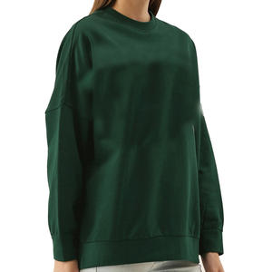 Sweat-shirt personnalisé à col rond 100% coton, coupe oversize, en molleton bouclette, streetwear de luxe, sweat-shirt à col rond uni - Product Image 2