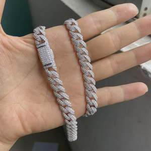 Chaîne cubaine en moissanite, argent 925, style hip-hop, livraison rapide avec stock local, colliers faits à la main pour bijoux de fête - Product Image 3