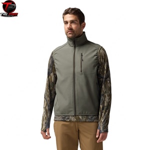 Gilet utilitaire softshell pour homme, col montant, fermeture éclair intégrale, poche poitrine zippée, imprimé forêt, pour la chasse, la pêche et les voyages - Product Image 5