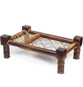 Design Wooden charpai <b>Tray</b> Handmade Wooden <b>Tray</b> Indian Serving <b>Tray</b> charpai <b>decorative</b> <b>tray</b> - Product Image 3