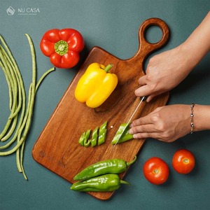 Planche à découper et à hacher multi-usages pour viande, poulet, poisson, pain, fromage - Bois écologique, compatible lave-vaisselle, design rectangulaire - Product Image 3