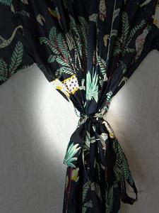 Robe Kimono en Coton Imprimé Jungle, Peignoir Léger, Imprimé Bloc, Style Bohème, Tenue d'Été, Robe de Plage et de Spa, Unisexe - Product Image 5