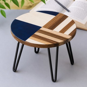 Rustic Wooden And Iron <b>Cake</b> <b>Stand</b> Durable Elevated Display Holder For <b>Cakes</b> Pastries And Special Occasions - Product Image 3