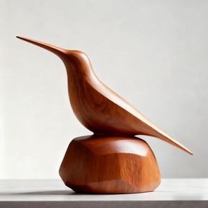 Escultura de Animales de Madera Ecológica Moderna, Arte Abstracto Geométrico, Figura de Madera Hecha a Mano, Diseño Vertical, Decoración de Mesa de Comedor - Product Image 2