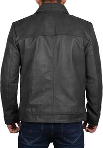 Men's High Street Style <b>Slim</b> <b>Fit</b> Sheep Skin Leather <b>Jacket</b> with Removable Hood Soft Inner Lining and <b>jacket</b> for men - Product Image 2
