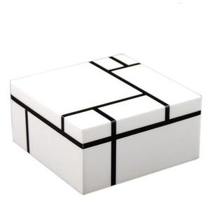Modern Inlay Patterns Wooden and Resin Organizer Box Artisan Jewelry Decor with Unique Design - Product Image 6