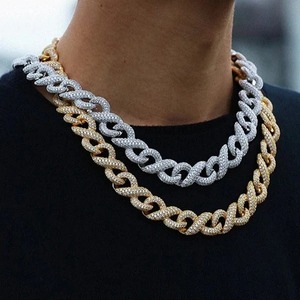 Collar de Lujo para Hombre, Chapado en Plata, Plata de Ley 925, con Diamantes VVS1 y Moissanita, Cadena de Eslabones, Estilo Hip Hop, Regalo de Boda, para Fiestas - Product Image 6