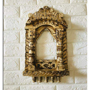 ชั้นวางของติดผนังไม้ทำมือ (แบบวัด/มณฑรี) (ดีไซน์อินเดียดั้งเดิม สไตล์วินเทจและทันสมัย) - Product Image 2