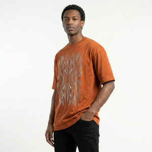 Men's Streetwear Luxury Front Rhinestone Geometric Design Regular Fit Breathable Short Sleeve Cotton Casual Fashion T-<b>Shirt</b> - Product Image 3