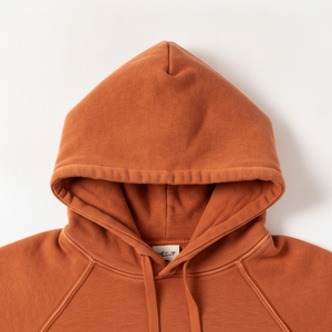 Sweat à capuche oversize pour homme, couleur rouille, motif soleil brodé à la main, en molleton de coton, style streetwear décontracté pour l'automne - Product Image 4