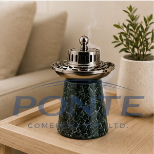 Modern Luxury Marble Incense Burner With Stainless Steel Lid Elegant Nordic Style Bakhoor Censer For Home <b>Decor</b> Meditation - Product Image 4