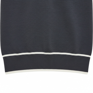 Camiseta de punto de manga corta para hombre, 100% algodón, con cremallera de un cuarto, texturizada, ajustada, informal, 220g, superventas 2026 - Product Image 3