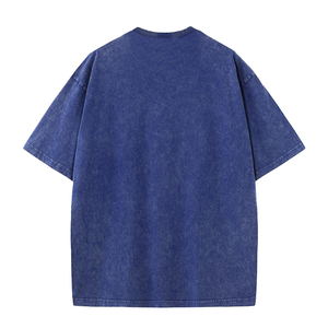 เสื้อยืดคอกลมผ้าโพลีเอสเตอร์/คอตตอน ล้างสีแบบแอซิด แขนสั้น สกรีนโลโก้แบรนด์ของคุณเองได้ ขายส่ง เป็นมิตรกับสิ่งแวดล้อม ระบายอากาศได้ดี - Product Image 5