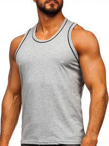 Camiseta sin mangas de punto transpirable de color liso para hombre, talla grande, cuello redondo, estilo casual, superventas, personalizada para verano - Product Image 4
