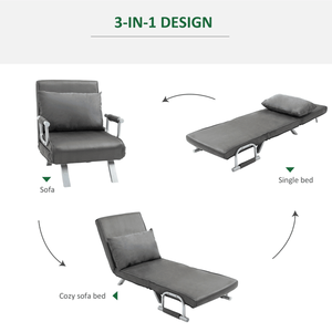 Sofá Cama con Estructura Metálica para Sala de Estar, Cómodo, en Forma de L, Reclinable, con Brazos Cuadrados, Plegable y Suave para Uso Doméstico - Product Image 3
