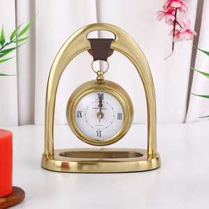 Luxury Gold Metal Table <b>Clock</b> | Vintage Hanging Design | <b>Desk</b> <b>Clock</b> Roman Numeral Display | Home Office | Decorative Gift - Product Image 4