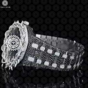 Charm_Jewells Luxury Stainless Steel <b>Watch</b> Round 38mm Analog Quartz <b>Diamond</b> Encrusted Women's Fashion Band 20mm - Product Image 4