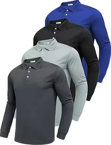 Men's Solid Black Short Sleeve Knitted <b>Polo</b> Shirt Casual Plain Design Regular Fit - Product Image 3