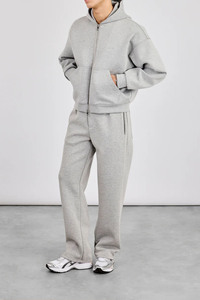 Ensemble de survêtement polaire essentiel pour homme – Sweat à capuche zippé premium et pantalon de jogging gris oversize – Tenue décontractée et confortable - Product Image 3