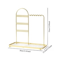 Présentoir à bijoux double section haut de gamme avec crochets multiples, support à colliers grande capacité et présentoir à boucles d'oreilles avec rangement anti-emmêlement