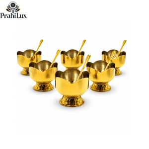 Juego de 6 Tazones de Helado Glam Gold, Copas de Postre Metálicas con Cucharas, Bandeja Elegante para Servir en Fiestas y Eventos - Product Image 5