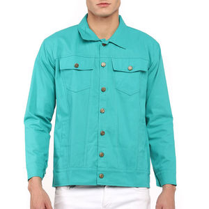 ODM OEM Premium Men's Denim Trucker Jacket Washed Indigo Cotton Jean Jacket Private Label Manufacturer - Product Image 2