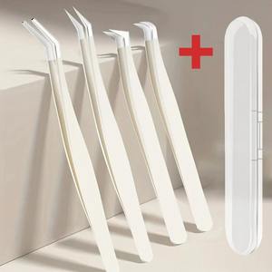 Pinzas para pestañas, pinzas de acero inoxidable, pinzas antiestáticas de alta precisión para extensiones de pestañas - Product Image 3